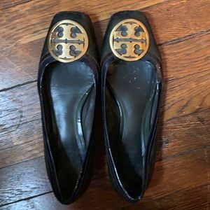 Tory Burch classic leather flats with slight heel